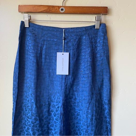 Lovers + Friends Regina Jacquard Leopard Pant in Blue NWT - Picture 5 of 14
